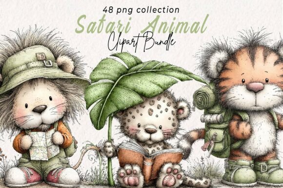 Download Whimsical Safari Clipart Bundle - Safari clipart Collection