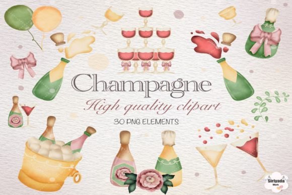 Download Watercolor Champagne Clipart - Champagne clipart Collection