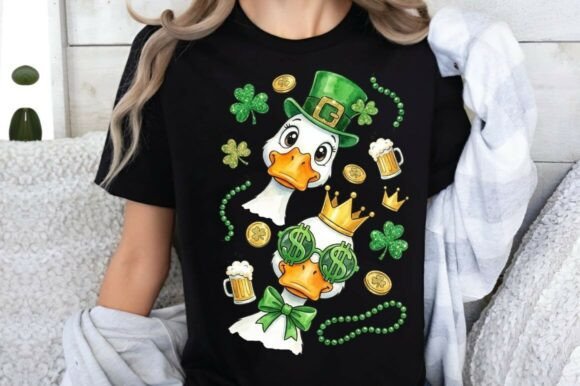 Download St Patrick Duck PNG Cute Shamrock Goose - Premium Resources