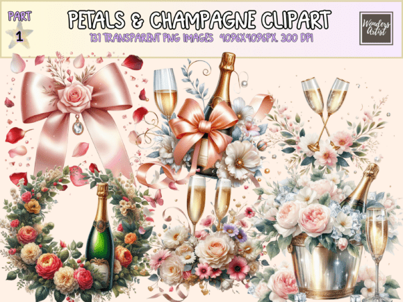 Download Petals &amp; Champagne Clipart - Champagne clipart Collection
