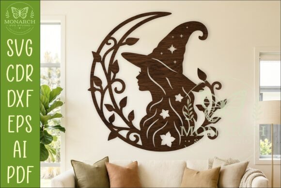 Download Forest Witch Crescent Moon SVG, Laser - Laser Collection