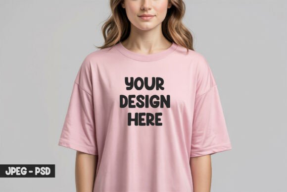 Download Oversized Pink T-Shirt PSD Mockup - Psd mockup Collection