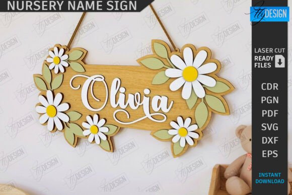 Download Nursery Name Sign Laser Cut | Home Decor - Laser Collection